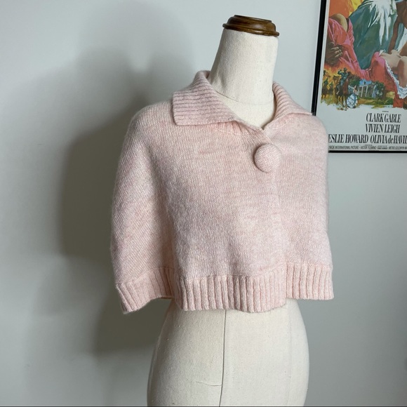 Mimco Pink Knit Cape Size Small S Wool Mohair - Picture 2 of 10